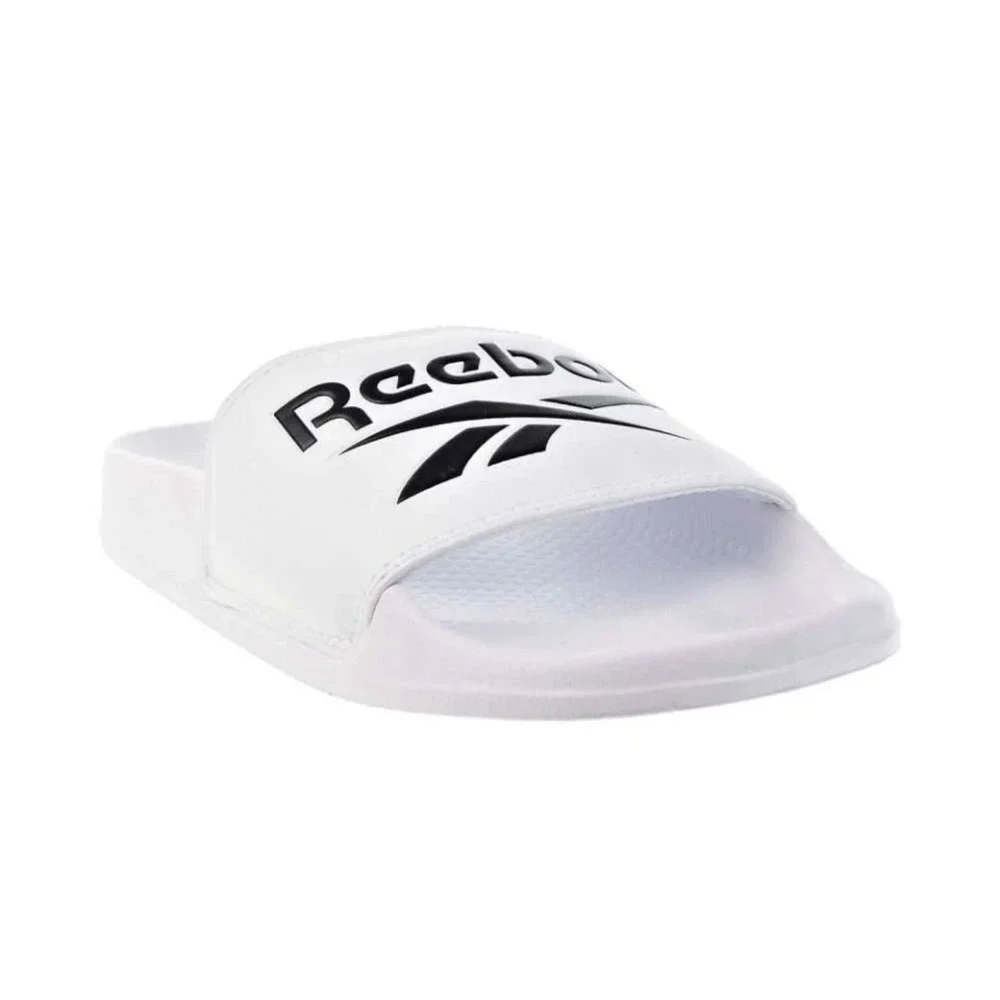 Reebok Classic Slide White Black Athletic Sandals Mens 12 Womens 13
